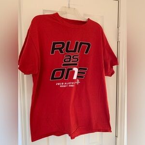 MENS HOUSTON ROCKETS SHIRT RED 2019 PLAYOFF ROUND ONE SPORTS XL